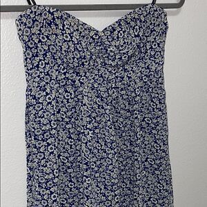 Forever 21 Blue Paisley Strapless Dress